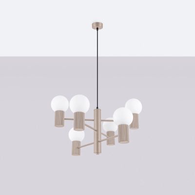 Sollux Lighting Halo lampa wisząca 6x8 W taupe SL.1836