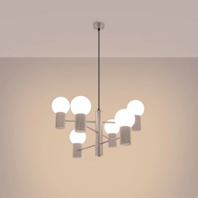 Sollux Lighting Halo lampa wisząca 6x8 W taupe SL.1836