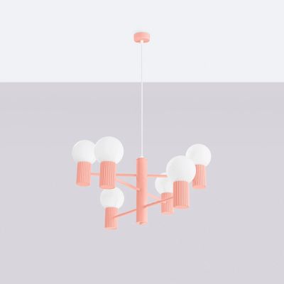 Sollux Lighting Halo lampa wisząca 6x8 W brzoskwiniowa SL.1838