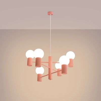 Sollux Lighting Halo lampa wisząca 6x8 W brzoskwiniowa SL.1838