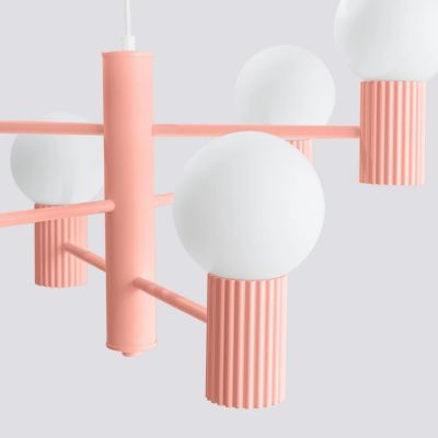 Sollux Lighting Halo lampa wisząca 6x8 W brzoskwiniowa SL.1838