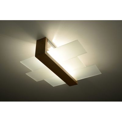 Sollux Lighting Feniks lampa podsufitowa 2x60W drewniana SL.0076