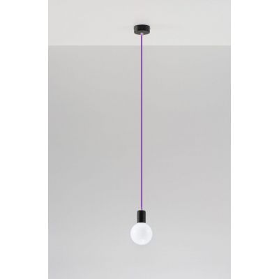 Sollux Lighting Edison lampa wisząca 1x60W czarny/fioletowy SL.0156