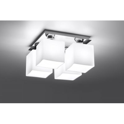 Sollux Lighting Piazza lampa podsufitowa 4x60W biała/chrom SL.0228