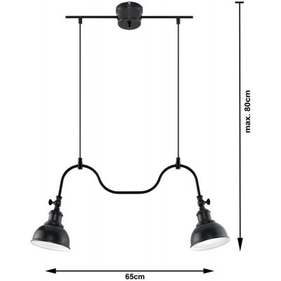 Sollux Lighting Mare lampa wisząca 2x60W czarna SL.0308