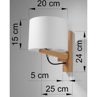 Sollux Lighting Legno kinkiet 1x60W drewno/biały SL.0520