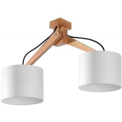 Sollux Lighting Legno lampa wisząca 2x60W drewno/biała SL.0521