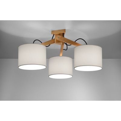 Sollux Lighting Legno lampa wisząca 3x60W drewno/biała SL.0522