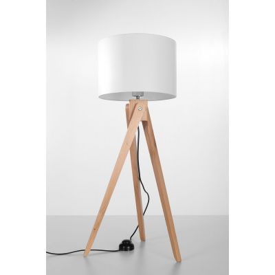 Sollux Lighting Legno lampa stojąca 1x60W drewno/biała SL.0523