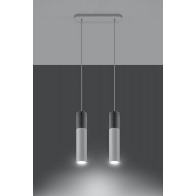 Sollux Lighting Borgio lampa wisząca 2x40W beton/biała SL.0648