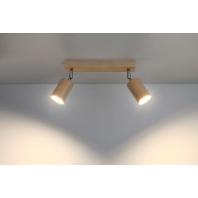Sollux Lighting Berge lampa podsufitowa 2x40W brązowa/chrom SL.0702