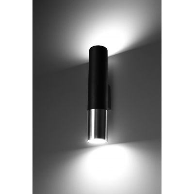 Sollux Lighting Loopez kinkiet 2x40W czarny/chrom SL.0938
