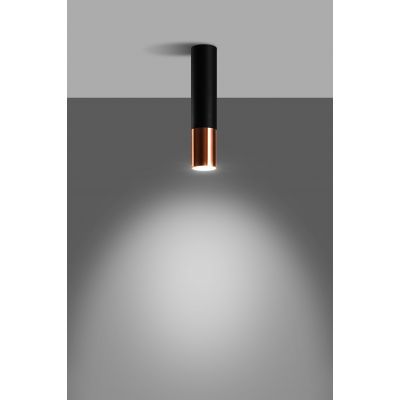 Sollux Lighting Loopez lampa podsufitowa 1x40W czarna/miedź SL.0945