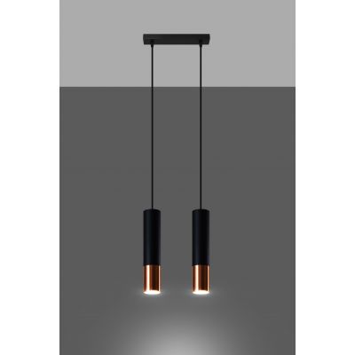 Sollux Lighting Loopez lampa wisząca 2x40W czarna/miedź SL.0947