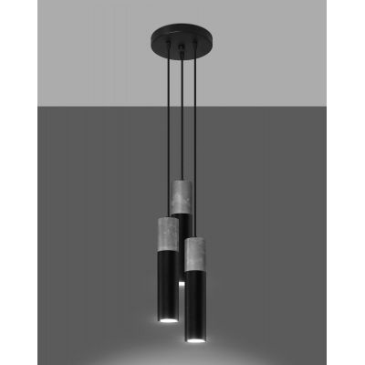 Sollux Lighting Borgio lampa wisząca 3x12 W czarna SL,1081