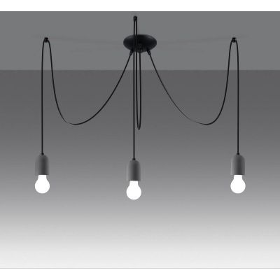 Sollux Lighting Neso lampa wisząca 3x15W szary/czarny SL.1160