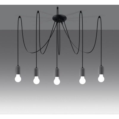 Sollux Lighting Neso lampa wisząca 5x15W szary/czarny SL.1161