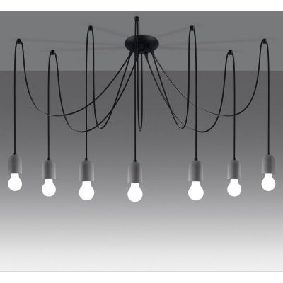 Sollux Lighting Neso lampa wisząca 7x15W szary/czarny SL.1162