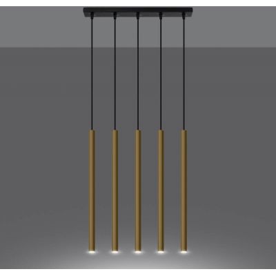 Sollux Lighting Pastelo lampa wisząca 5x8W złoty połysk SL.1198