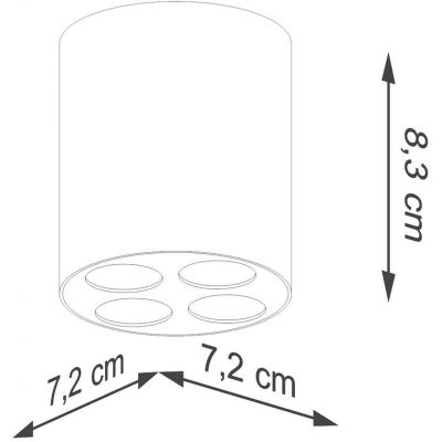 Sollux Lighting Zoe lampa podsufitowa 4x9W czarny SL.1210