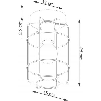 Sollux Lighting Gotto lampa podsufitowa 1x15W czarny SL.1262