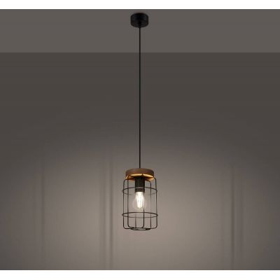 Sollux Lighting Gotto lampa wisząca 1x15W czarny SL.1263