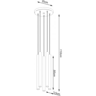 Sollux Lighting Pastelo lampa wisząca 5x8 W czarna-drewno SL.1270
