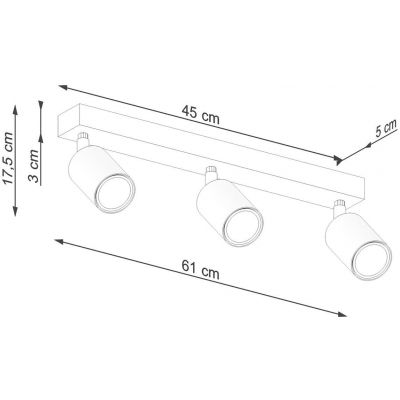 Sollux Lighting Verdo lampa podsufitowa 3x10W czarny SL.1293