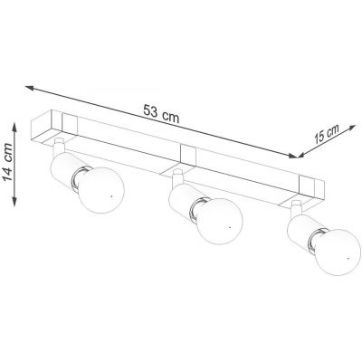 Sollux Lighting Zuca lampa podsufitowa 3x15W czarny SL.1297