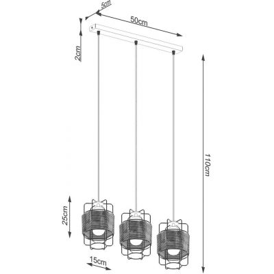 Sollux Lighting Gizur lampa wisząca 3x15W czarny SL.1301