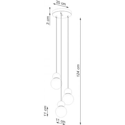 Sollux Lighting Pekka lampa wisząca 3x8 W biała-drewno SL.1391