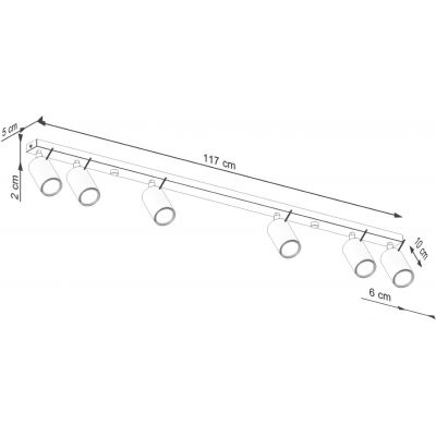 Sollux Lighting Ring lampa podsufitowa 6x10 W czerwona SL.1511