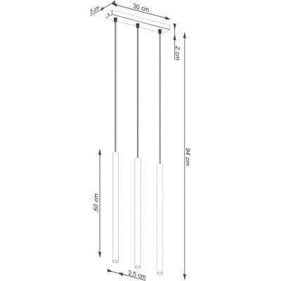 Sollux Lighting Pastelo lampa wisząca 3x8 W beżowa SL.1514