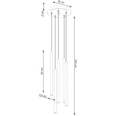 Sollux Lighting Pastelo lampa wisząca 5x8 W beżowa SL.1516