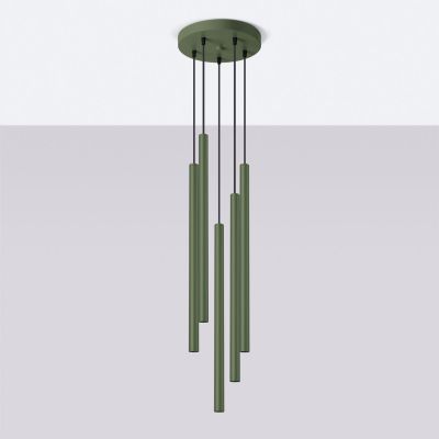 Sollux Lighting Pastelo lampa wisząca 5x8 W zielona SL.1522
