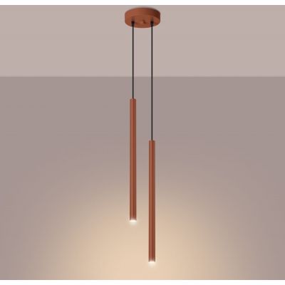 Sollux Lighting Pastelo lampa wisząca 2x8 W czerwona SL.1525