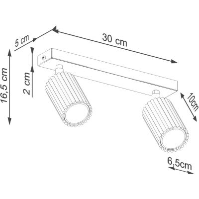 Sollux Lighting Karbon lampa podsufitowa 2x10 W biała SL.1542