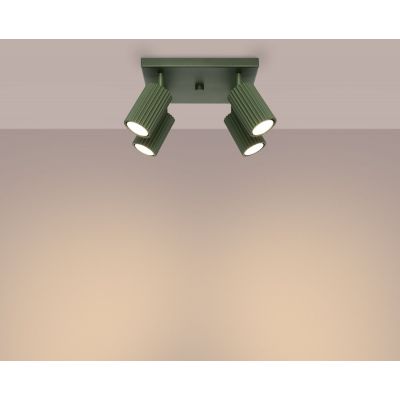 Sollux Lighting Karbon lampa podsufitowa 4x10 W zielona SL.1621