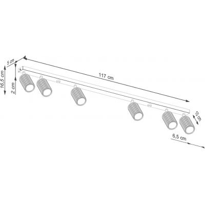 Sollux Lighting Karbon lampa podsufitowa 6x10 W zielona SL.1623