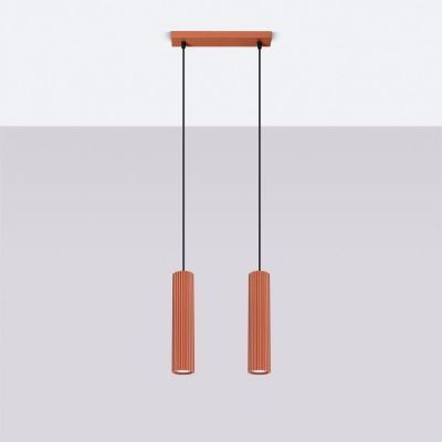 Sollux Lighting Karbon lampa wisząca 2x10 W czerwona SL.1631