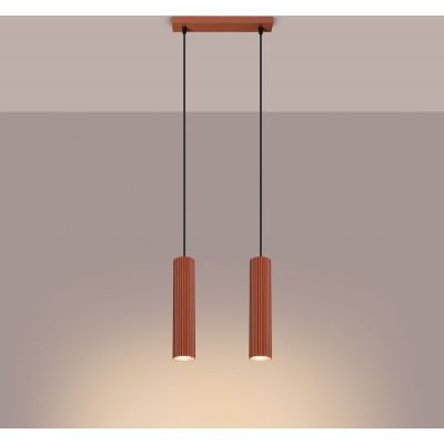 Sollux Lighting Karbon lampa wisząca 2x10 W czerwona SL.1631