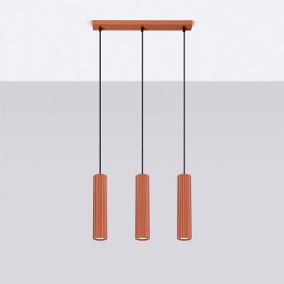 Sollux Lighting Karbon lampa wisząca 3x10 W czerwona SL.1632