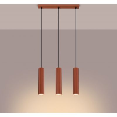 Sollux Lighting Karbon lampa wisząca 3x10 W czerwona SL.1632
