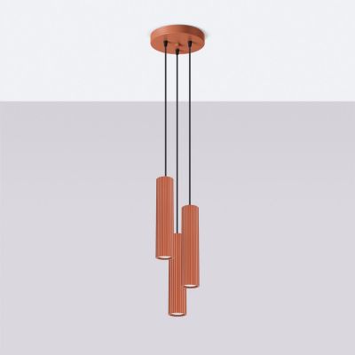 Sollux Lighting Karbon lampa wisząca 3x10 W czerwona SL.1633