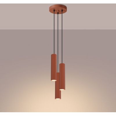 Sollux Lighting Karbon lampa wisząca 3x10 W czerwona SL.1633