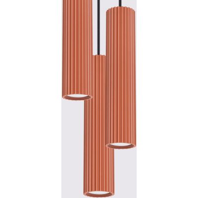 Sollux Lighting Karbon lampa wisząca 3x10 W czerwona SL.1633