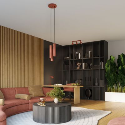 Sollux Lighting Karbon lampa wisząca 3x10 W czerwona SL.1633