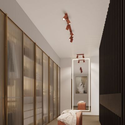 Sollux Lighting Karbon lampa podsufitowa 3x10 W czerwona SL.1639