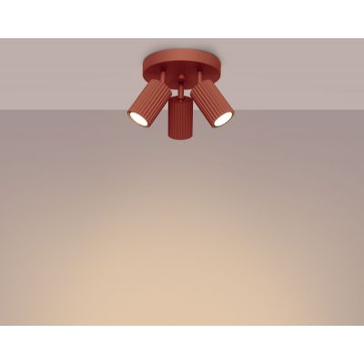 Sollux Lighting Karbon lampa podsufitowa 3x10 W czerwona SL.1639