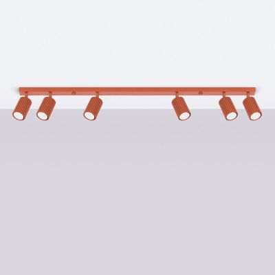 Sollux Lighting Karbon lampa podsufitowa 6x10 W czerwona SL.1642